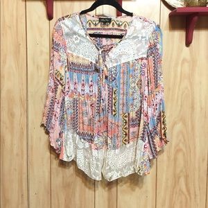 S Sheer Boho Style Top